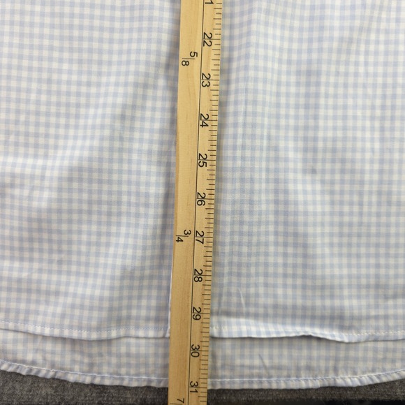 Porter + Ash Shirt Large Blue Gingham Check Long Sleeve Button Up Stretch - Picture 5 of 8